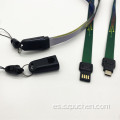 Cable de carga de datos de Lanyard de teléfono móvil Apple Android